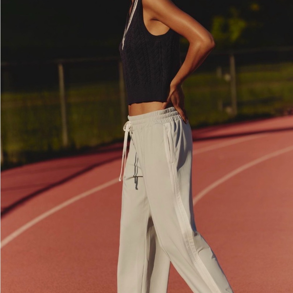 Anthropologie Light Gray Drawstring Joggers